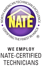 We employ NATE certified Technicians